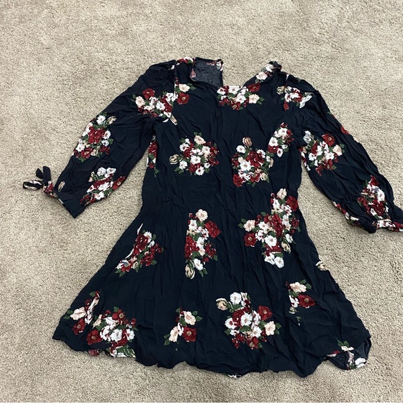 Zara navy flora mini dress - Picture 1 of 3